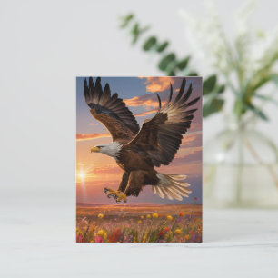 Eagle Soaring Sunset Briefkaart