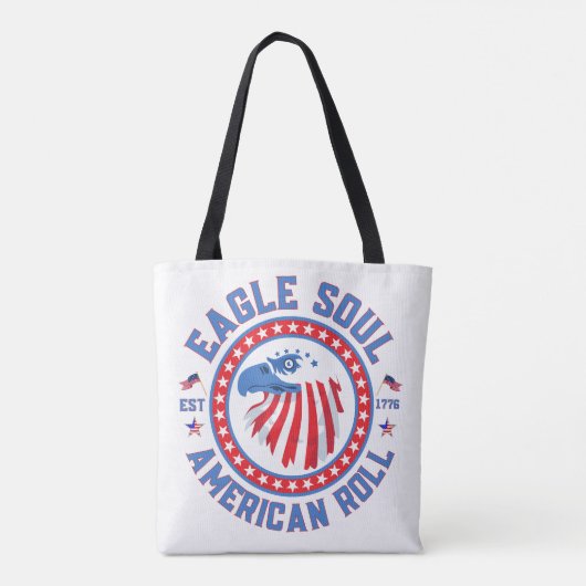 Eagle Soul American Roll 4th of July Celebration Tote Bag (Achterkant)