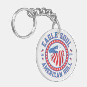 Eagle Soul Amerikaanse Rol 4 juli-viering Sleutelhanger (Voorkant Links)