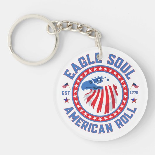 Eagle Soul Amerikaanse Rol 4 juli-viering Sleutelhanger (Voorkant)