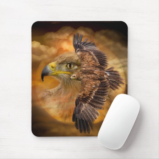 Eagle-Spirit van de windkunst Mousepad Muismat (Met muis)
