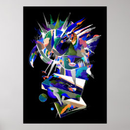Eagle splash neon poster