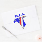 EAGLE STARS, VERENIGDE STATEN RONDE STICKER (Envelop)