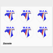 EAGLE STARS, VERENIGDE STATEN RONDE STICKER (Vel)