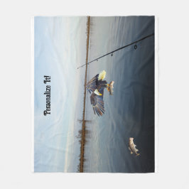 Eagle Stealing Bass Gevist Fleece Deken