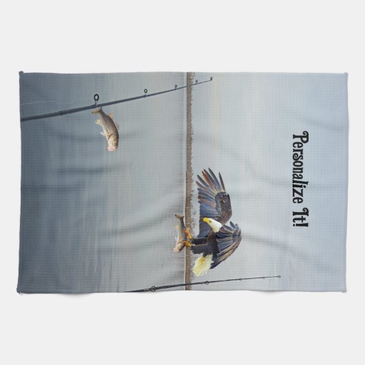  Eagle Stealing Bass Gevist Theedoek (Horizontaal)