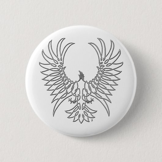Eagle stijgende, zilver ronde button 5,7 cm (Voorkant)