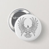 Eagle stijgende, zilver ronde button 5,7 cm (Voorkant /achterkant)