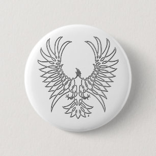 Eagle stijgende, zilver ronde button 5,7 cm
