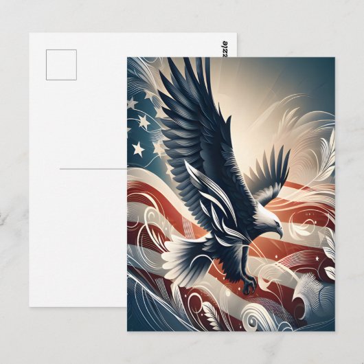 Eagle stijgt boven Amerika Briefkaart (Voorkant / Achterkant)