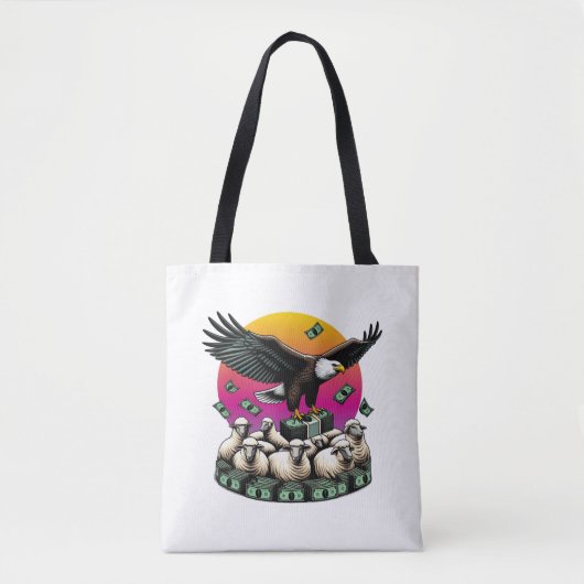 Eagle stijgt met geld tote bag (Voorkant)