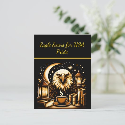 Eagle stijgt onder sterren briefkaart (Staand voorkant)