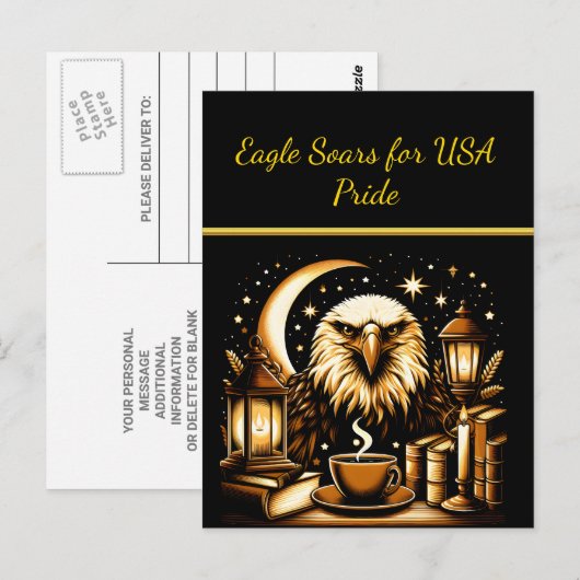 Eagle stijgt onder sterren briefkaart (Voorkant / Achterkant)