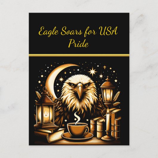 Eagle stijgt onder sterren briefkaart (Voorkant)