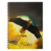 Eagle Storm - Flying Bald Eagle Fantasy Art Notitieboek (Voorkant)