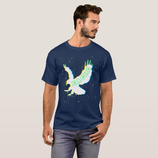 Eagle straalt kleuren uit t-shirt (Voorkant volledig)