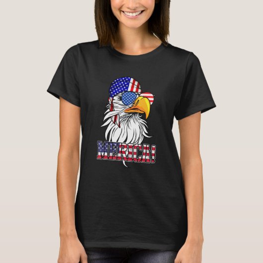 Eagle Sunbril Bandana ons Amerikaanse vlag 4th of  T-shirt (Voorkant)