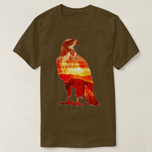 Eagle Sunset dubbele blootstelling T-shirt (Design voorkant)
