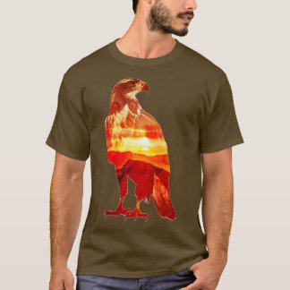 Eagle Sunset dubbele blootstelling T-shirt