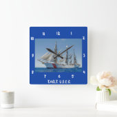 Eagle Tall Ship Wall Clock Vierkante Klok (Huis)