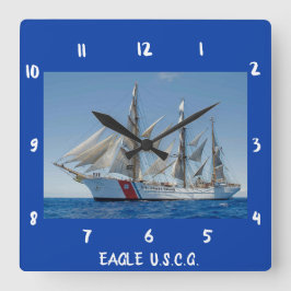 Eagle Tall Ship Wall Clock Vierkante Klok
