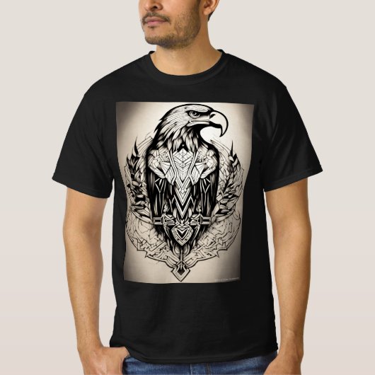 Eagle Tattoo Art T-shirt" T-shirt (Voorkant)