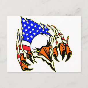 Eagle Tearout W/American Flag Tattoo Briefkaart
