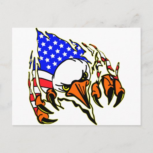 Eagle Tearout W/American Flag Tattoo Briefkaart (Voorkant)