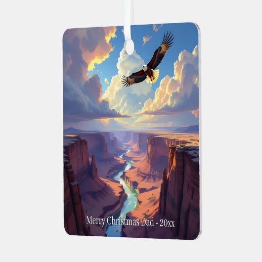 Eagle Themed Personalized Christmas Metalen Ornament (Voorkant links)