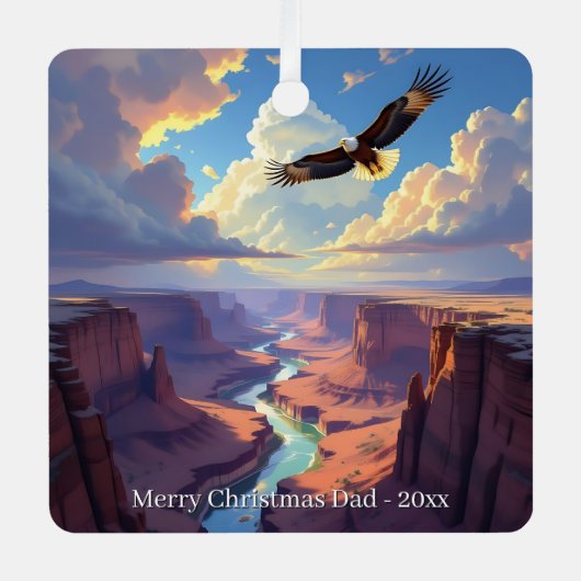 Eagle Themed Personalized Christmas Metalen Ornament (Voorkant)