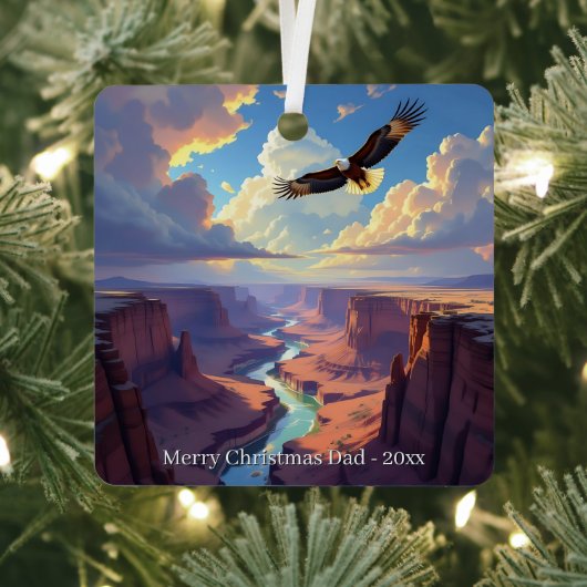 Eagle Themed Personalized Christmas Metalen Ornament (Insitu)
