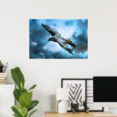 Eagle tijdens de vlucht poster (Thuiskantoor)