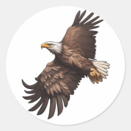 Eagle tijdens de vlucht ronde sticker