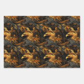 Eagle Totem & Feather Swirls Majestic Design Inpakpapier Vel (Voorkant 3)