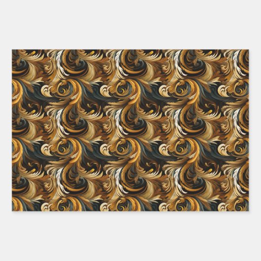 Eagle Totem & Feather Swirls Majestic Design Inpakpapier Vel (Voorkant)