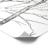 Eagle Tree Desert Landscape Ink Sketch Poster (Hoek)