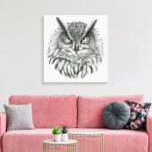 Eagle Uil door Svetlana Ledneva-Schukina G046 Canvas Afdruk (Insitu (Woonkamer))