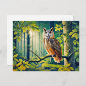 Eagle Uil in het bos Feestdagenkaart (Voorkant / Achterkant)