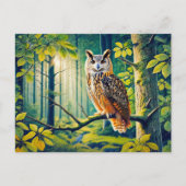 Eagle Uil in het bos Feestdagenkaart (Voorkant)