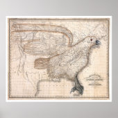 Eagle United States Map 1832 Poster (Voorkant)
