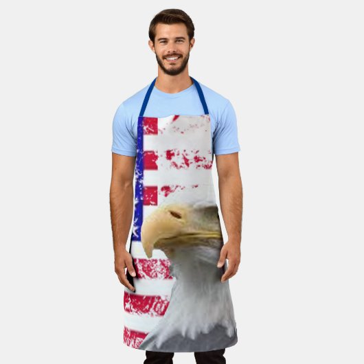  Eagle US Flag 4 juli BBQ Grill Chef Schort (Gedragen)