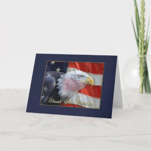 Eagle US Flag, dank u Veteraan Wenskaart Bedankkaart