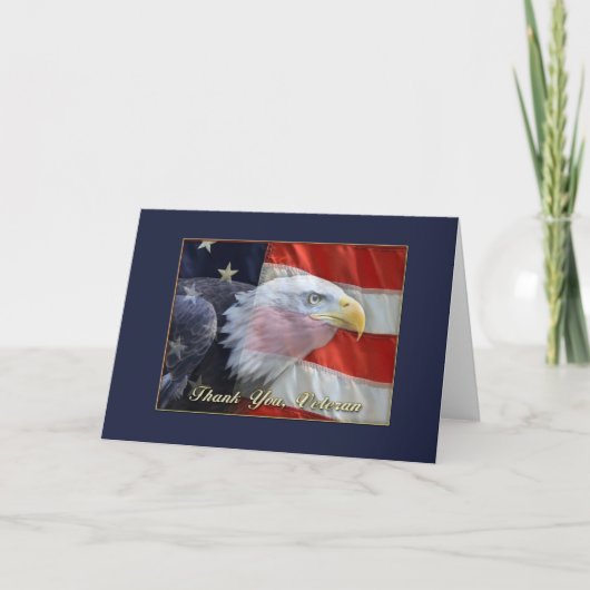 Eagle US Flag, Dank u Veteraan Wenskaart Bedankkaart (Voorkant)