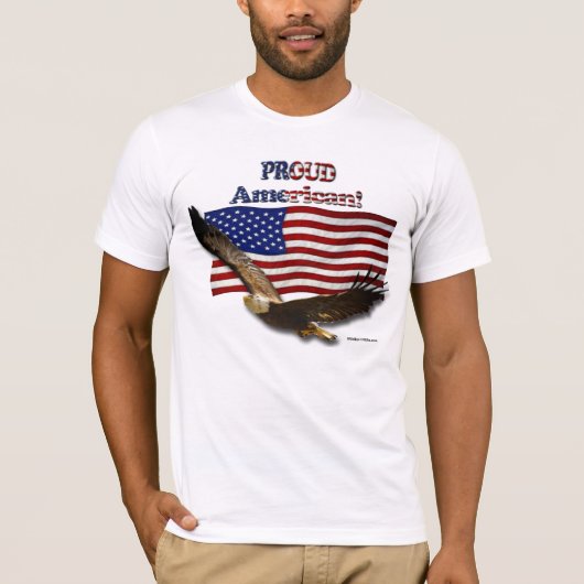 Eagle & US FLAG Trots Amerikaans T-shirt (Voorkant)