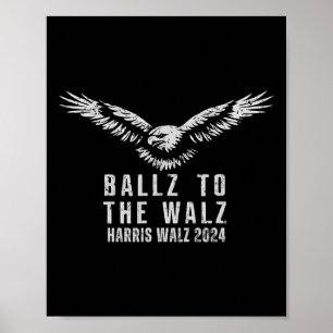  Eagle USA Flag Harris Waltz 2024 Ballz Naar Poster