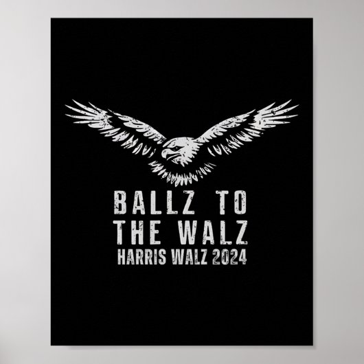  Eagle USA Flag Harris Waltz 2024 Ballz Naar Poster (Voorkant)
