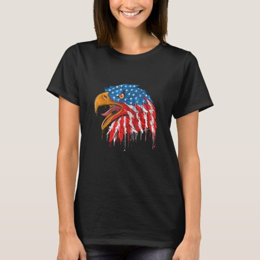 Eagle USA Flag Veteran Independence Day Patriotic T-shirt (Voorkant)