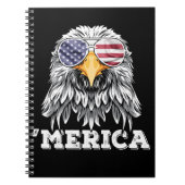 Eagle USA Sunbril 4 juli Amerikaanse vlag Notitieboek (Voorkant)