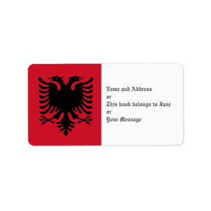 Eagle van Albanië Vlag op naam Adres Cadeau Labels