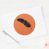 Eagle veren zwarte silhouet ronde sticker (Envelop)